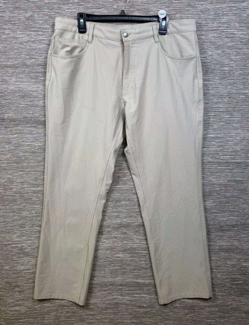 FootJoy FJ Golf Khaki Pants Athletic Fit Mens W38 L30 Beige Mid Rise Stretch